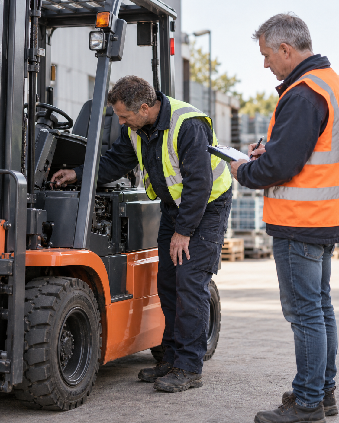 Medewerker vernieuwt haar heftruckvaardigheden met een instructeur